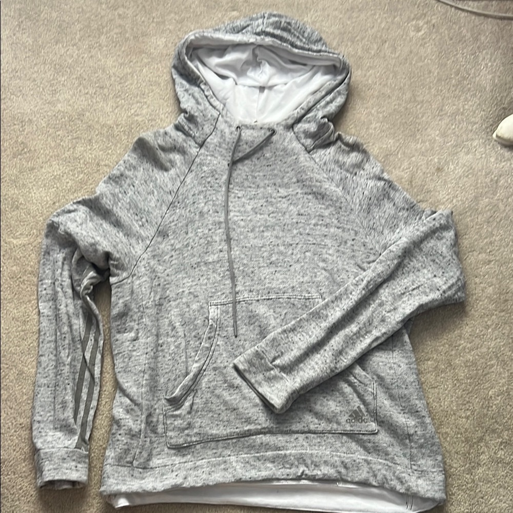 Adidas Heathered Gray Hoodie